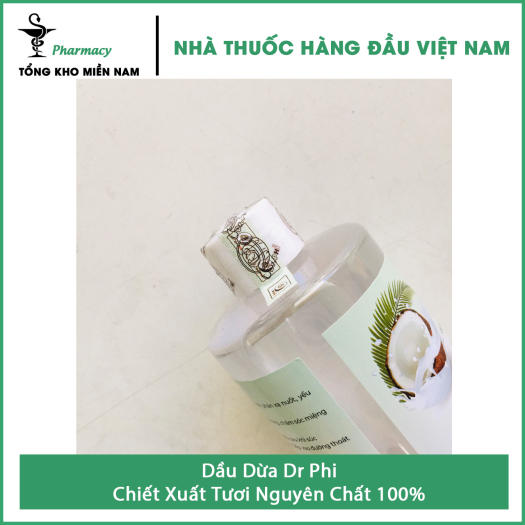 Dầu Dừa Dr Phi - Chiết Xuất Tươi Nguyên Chất 100% - Chai 300ml - Tổng Kho MiềnNam