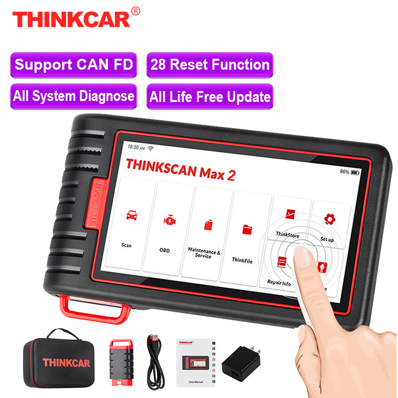 Thinkcar Thinkscan Max 2 Automotive Scanner Professional Car Diagnostic Tools CAN-FD Full System Diagnostic Auto OBD2 Scanners ราคา 11,818 บาท*ส่งฟรี