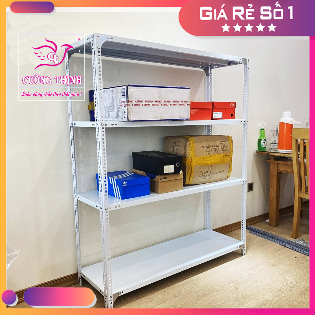 Kệ sắt đa năng 4 tầng, cao 1m5 x dài 1m2 x rộng 40cm, kệ trưng bày