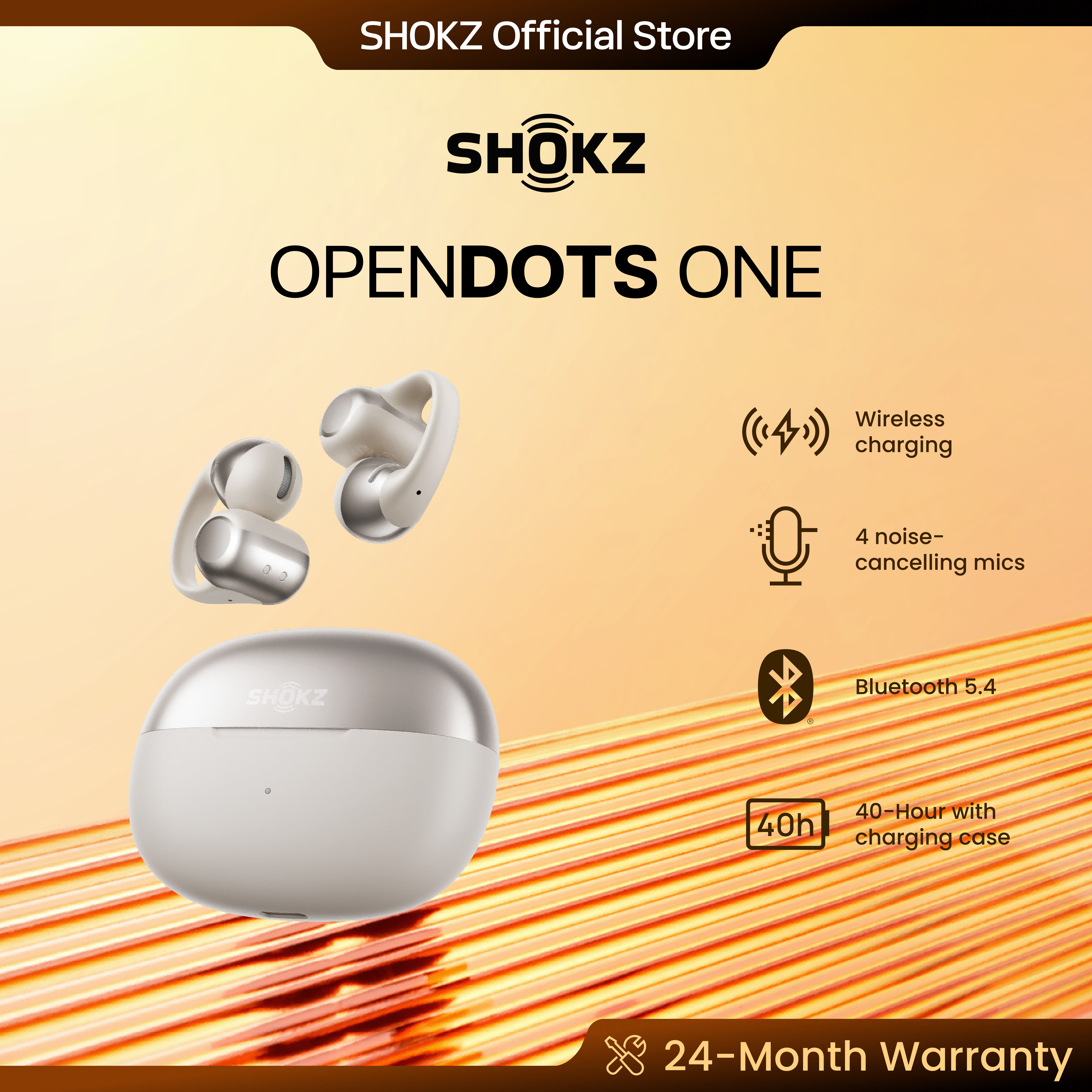 [SG Local Shipping] Shokz OpenDots ONE E310[2-year warranty]titanium ring ear clip Bluetooth sports headset 6.5g, super battery life support fast charging support wireless charging, IP54 protection waterproof and dustproof, dual-device connection.