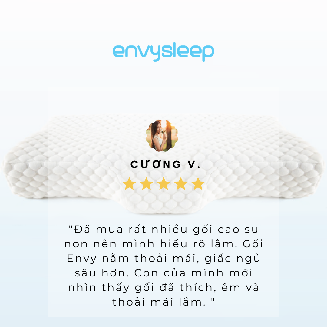 HCM - Vỏ Gối nằm ENVYSLEEP phòng và hỗ trợ điều trị thoái hóa đốt sống cổ (không bao gồm ruột gối)
