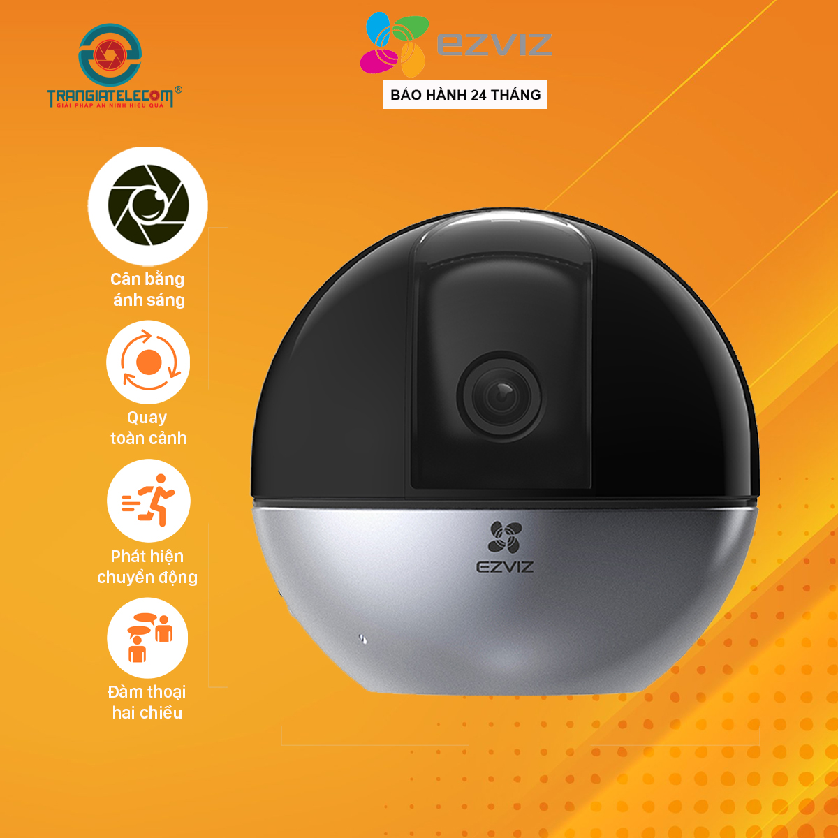 Camera wifi ezviz c6w siêu nét 4mp góc rộng xoay 360 độ - trangiatelecom
