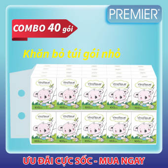 Khăn giấy bỏ túi VinaTissue 10 tờ - combo 40 gói