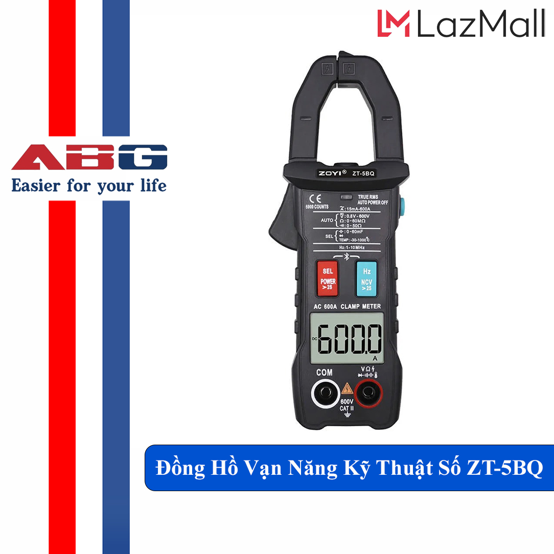 Đồng hồ vạn năng zoyi zt-5bq kỹ thuật số bluetooth đồng hồ đo vạn năng kẹp đo ac/dc vôn kế hiện tại kìm điện ampe kế đo ampe kế phạm vi tự động kiểm tra, thiết kế nhỏ gọ dễ dàng mang theo.