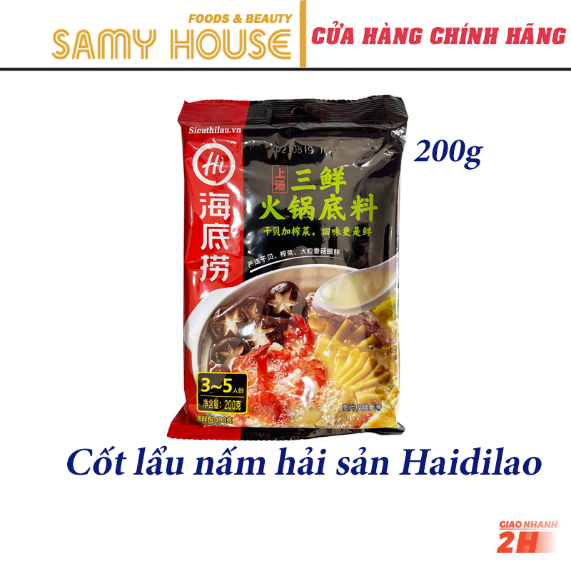[Samy Food] Cốt Lẩu Nấm Hải Sản Haidilao 200g