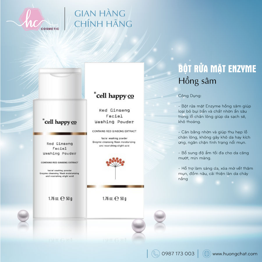 Bột rửa mặt Hồng sâm dành cho da mụn da dầu cực đỉnh - Hương Chất Cosmetic