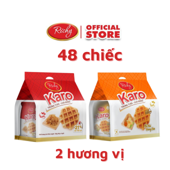 Combo 8 bịch Bánh trứng tươi – chà bông Karo Richy  2 vị