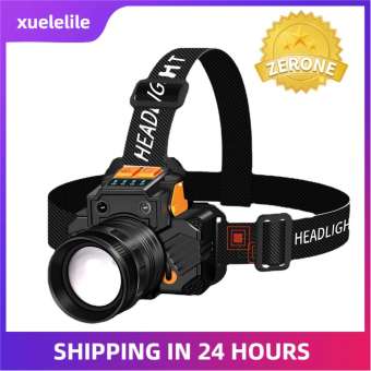 Sensor LED Head Lamp Rotary Zoom USB Charging Head Torch Strong Light Outdoor Flashlight Headlamp with Battery