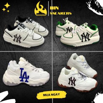 Giày MLB NY Chunky Liner, MLB đế nâu, LA xanh chuẩn 11 Full Box - Giày MLB mẫu mới hot trend 2022 độn đế cao cấp