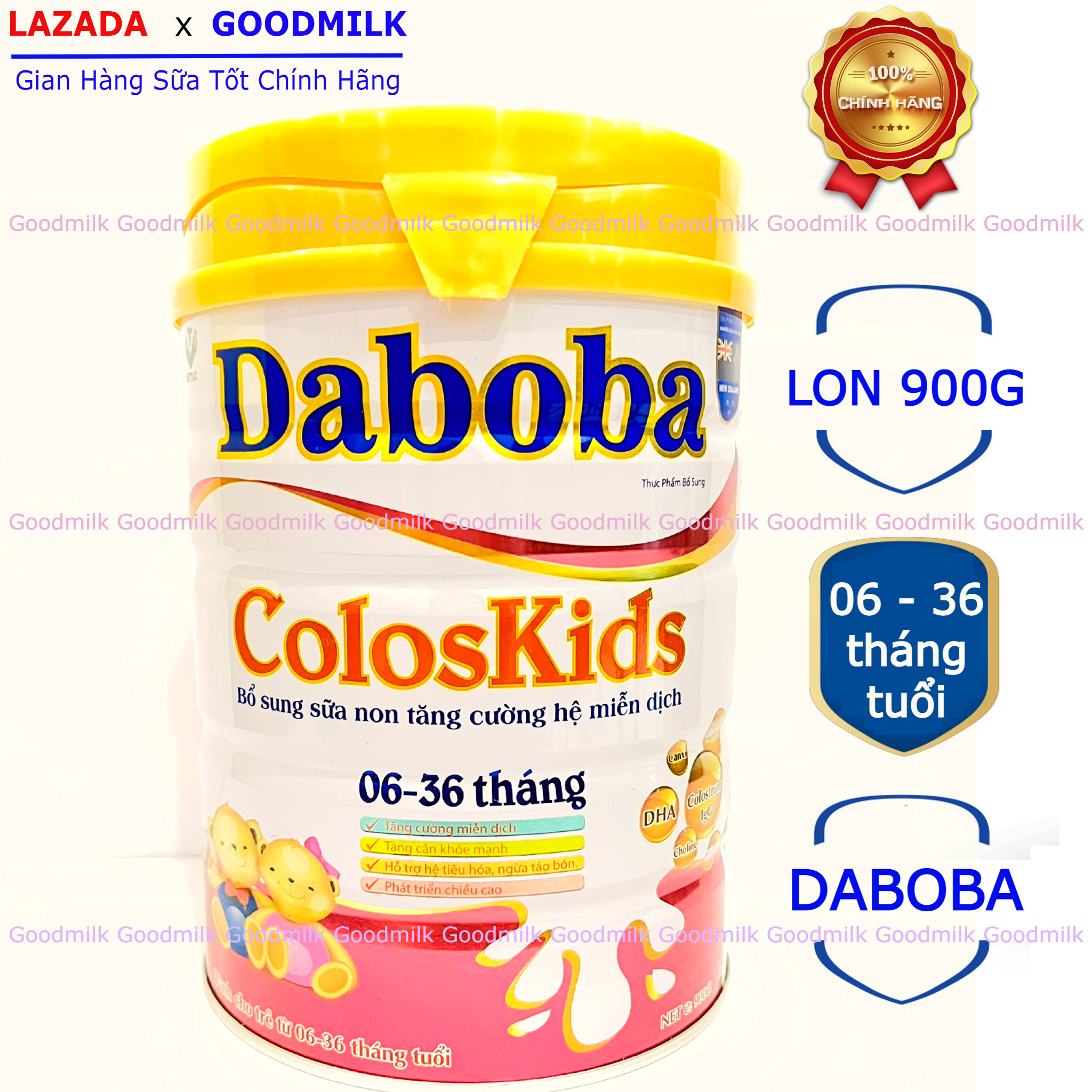 Sữa non dành cho trẻ 6-36 tháng tuổi daboba coloskids 900g