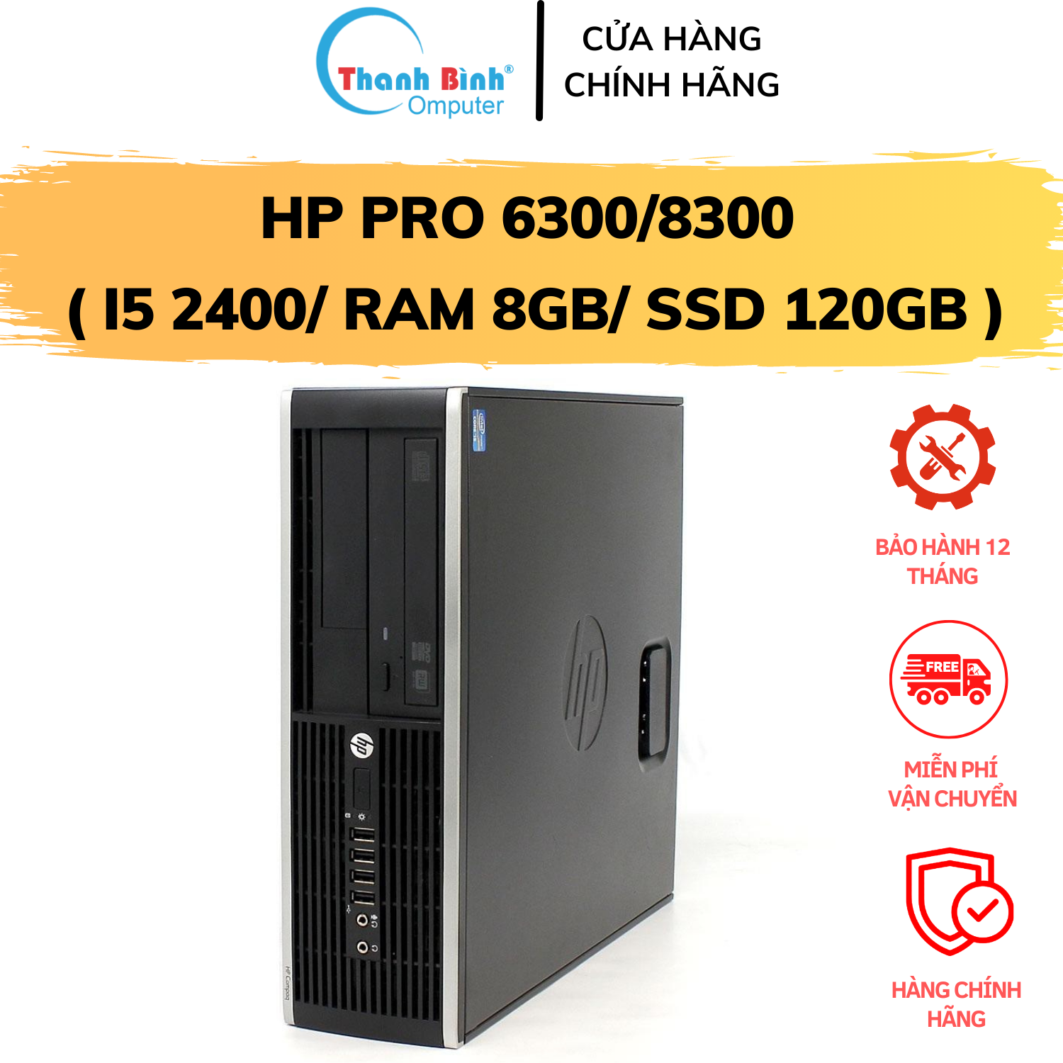Cây máy tính bàn đồng bộ hp pro 6300/8300 bộ máy tính cây văn phòng - bảo hành 12 tháng - tặng usb wifi
