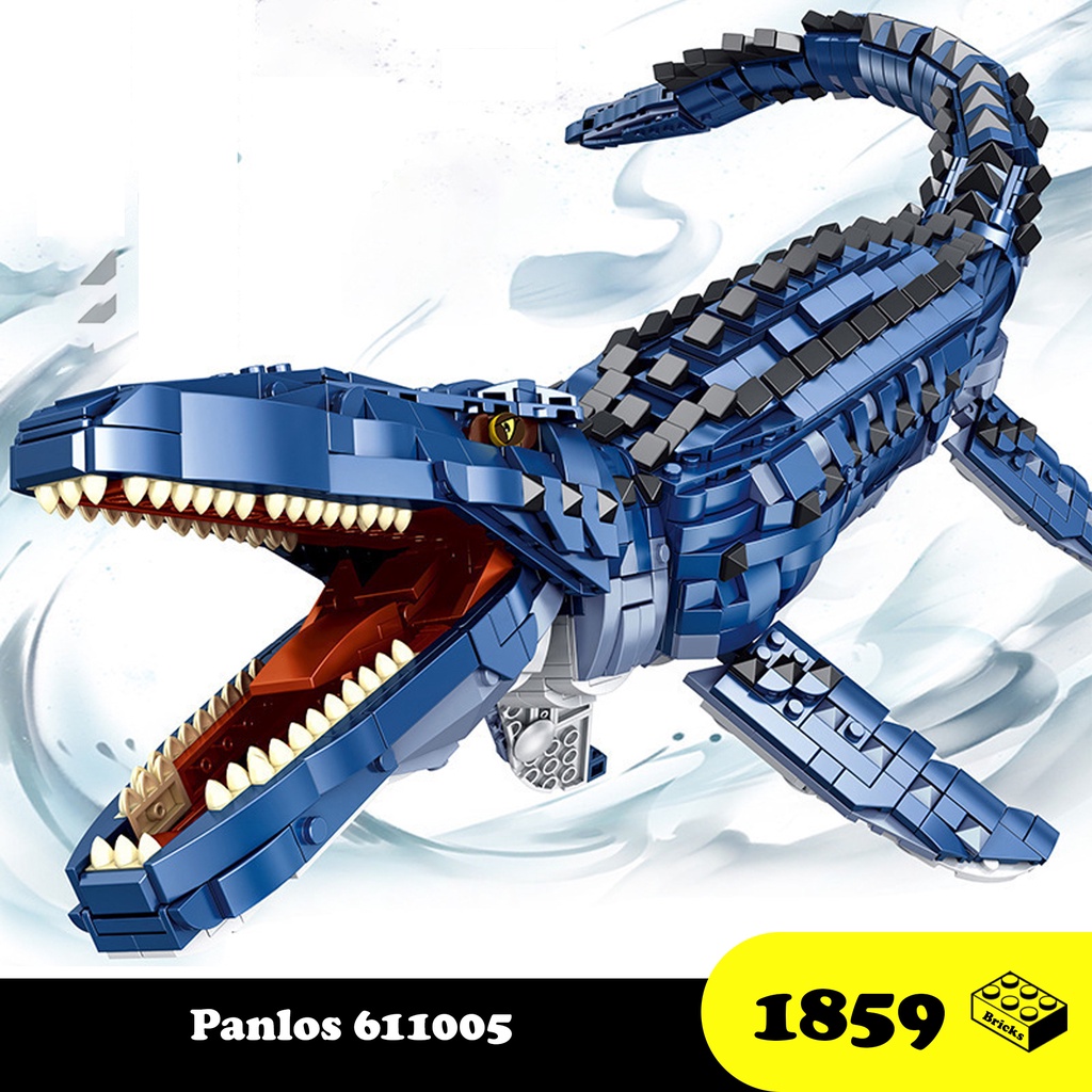 Đồ chơi Lắp ráp Khủng Long Biển Mosasaurus, Panlos 611005 Thằn lằn sông