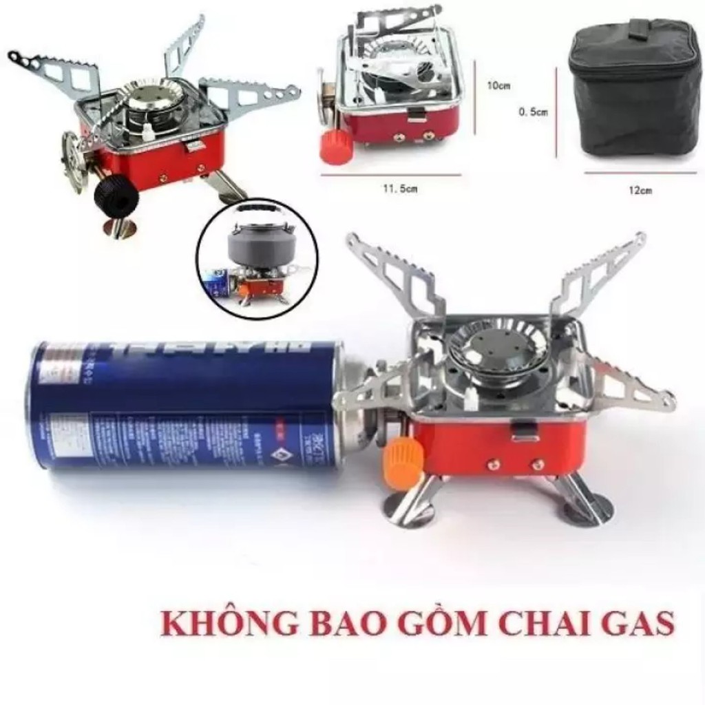 Bếp gas mini du lịch xếp gọn hợp kim chống gĩ an toàn có van điều chỉnh gas cao cấp dành cho phượt thủ,cắm trại,dã ngoại an toàn