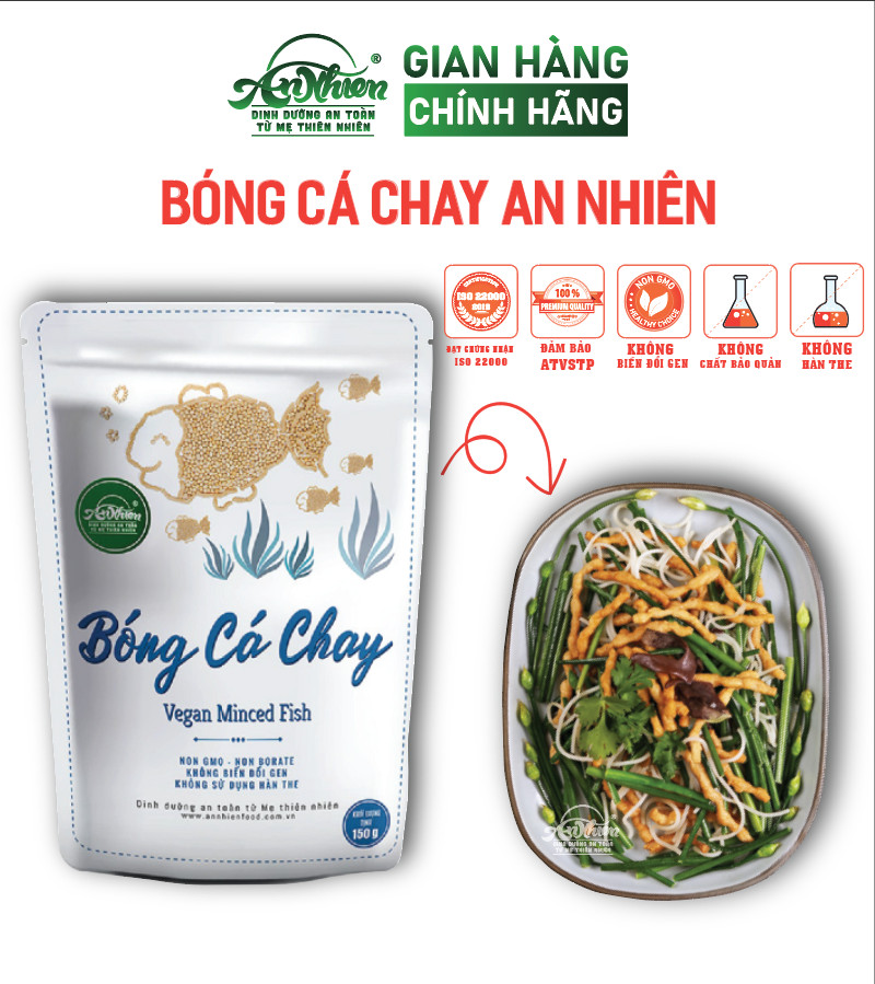 Hàng công ty, bóng cá chay 150g an nhiên, thực phẩm chay dinh dưỡng, thuần chay healthy