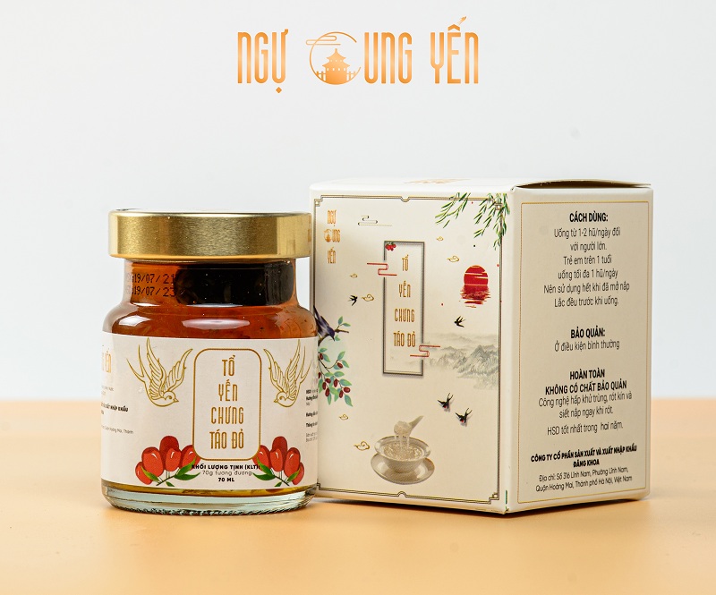 Ngự cung yến - tổ yến chưng táo đỏ - hộp 70 ml yến chưng nguyên chất bổ dưỡng đẹp da