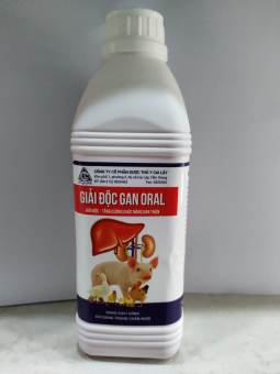 Giải độc gan ORAL 500ML Giải độc tăng cường chức năng gan thận, Giảm các hội chứng bệnh về gan; gan hóa mỡ gan sưng cứng, teo gan trên trâu, bò, heo, gà, vịt