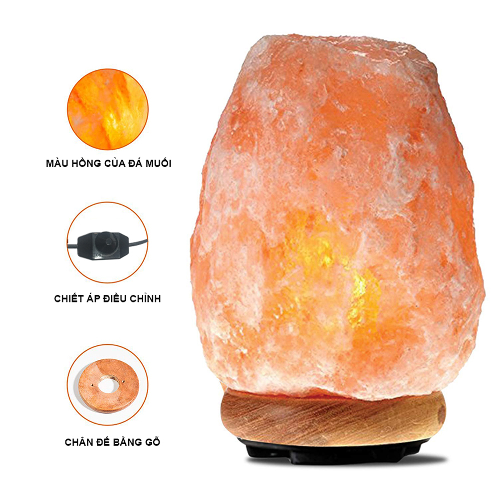 Bộ đèn đá muối HIMALAYA tự nhiên-đủ bộ dây,dimer,bóng đèn