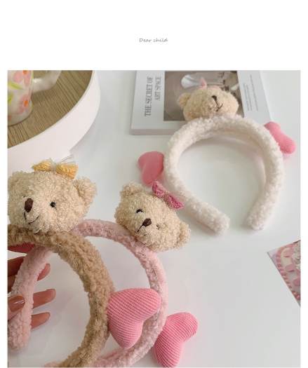 Băng Đô, Bờm Cài Tóc Gấu Phối Tim Siêu Cute Hàn Quốc