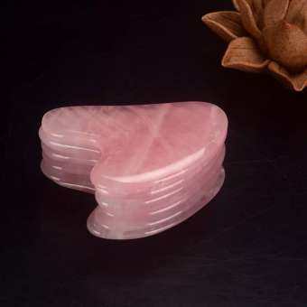 Guasha bản massage cơ thể chống lão hóa từ đá thạch anh hồng 100% đá tự nhiên