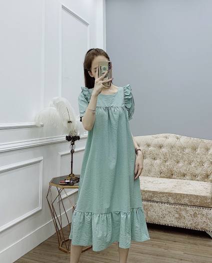 Váy bầu đầm bầu đẹp dáng suông chất cotton công sở | Shopee Việt Nam