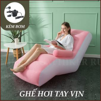 Ghế Hơi Tựa Lưng Thư Giãn - Ghế Sofa Hơi Tựa Lưng Bọc Nhung Cao Cấp KÈM BƠM ĐIỆN
