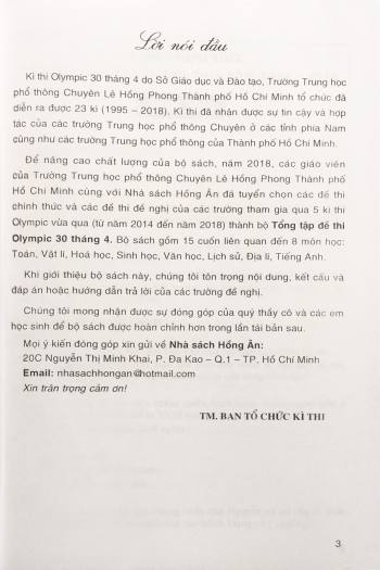 Sách - Tổng hợp đề thi Olympic 30 tháng 4 môn Lịch Sử 10 (HA)