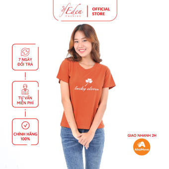 Áo thun phông nữ thời trang Eden tay ngắn cổ tròn thêu chữ chất vải thoáng mát thoải mái freesize - AT103