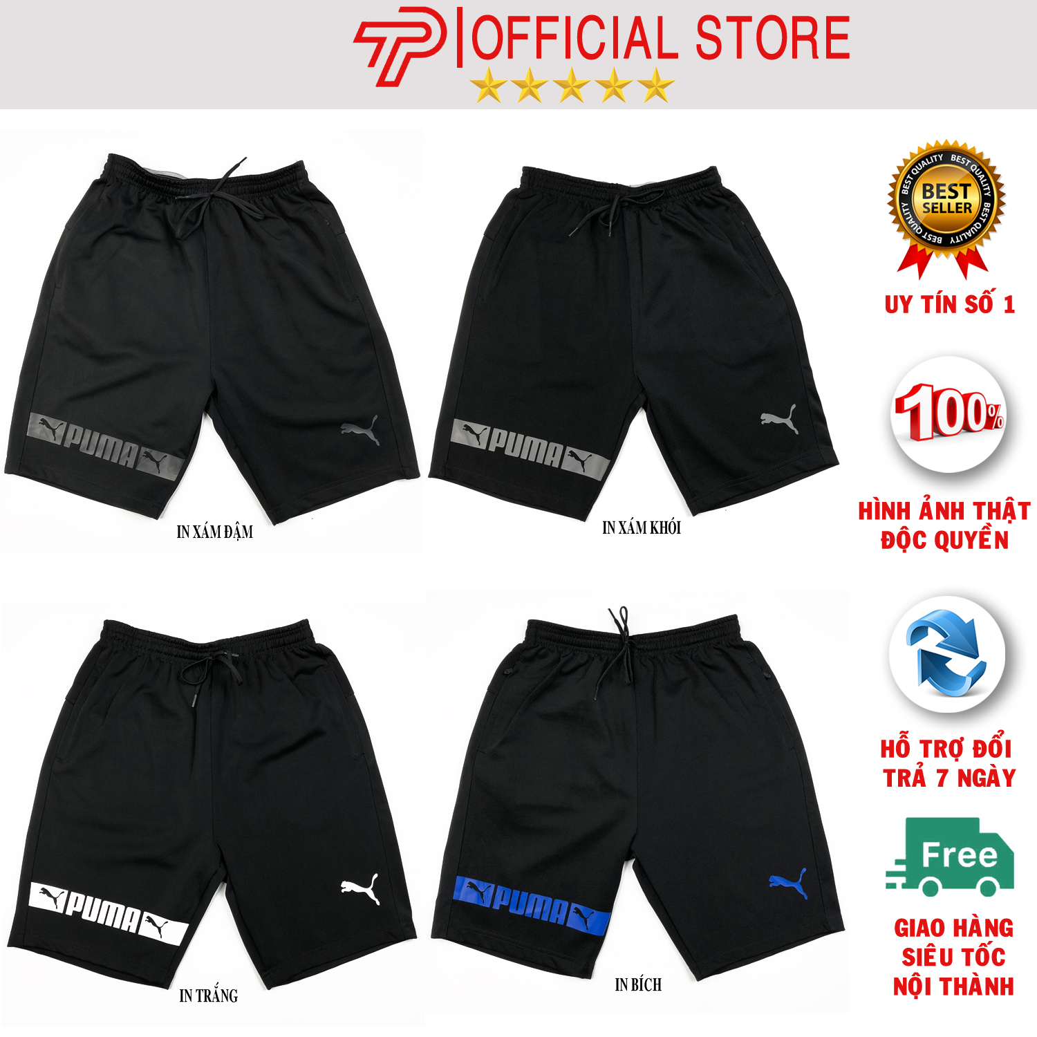 Quần short nam cao cấp đẹp Pu.ma Q165 sọt nam giá rẻ đùi nam ngắn lưng thun có size lớn cho người mập big size