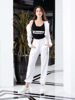 Set thể thao nữ - áo Croptop có mũ & quần jogger dây rút VENUSSECRET