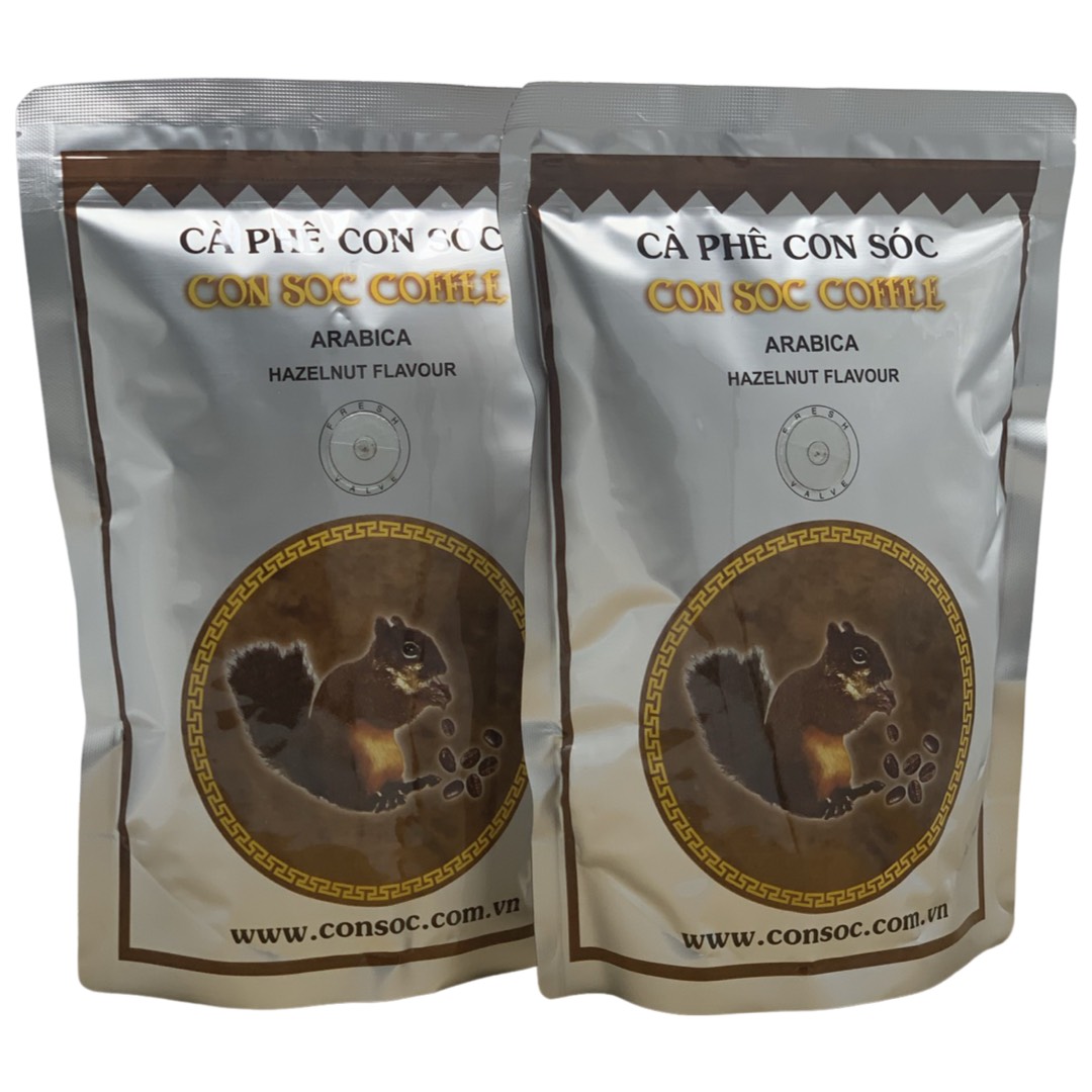 Combo 2 bịch cà phê con sóc nâu bịch 500gam - cà phê con sóc arabica bịch 500gam