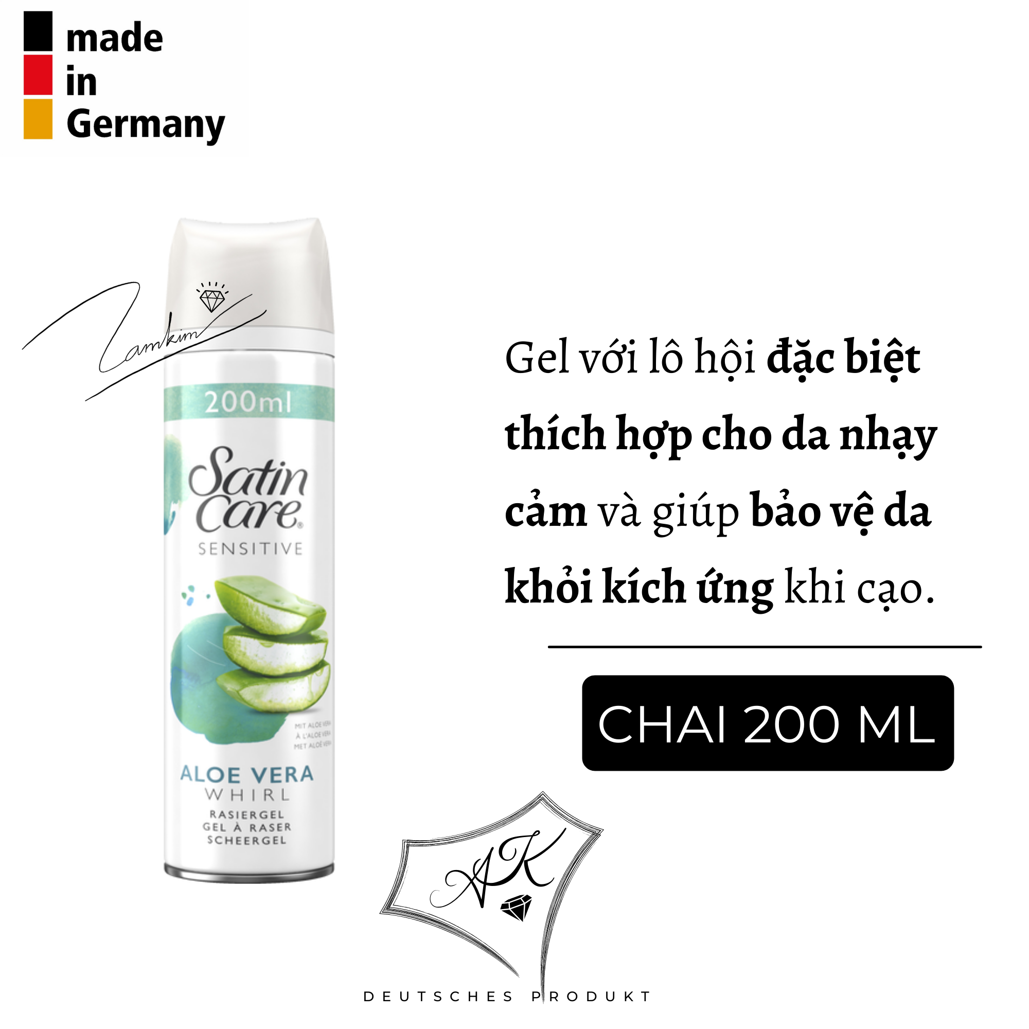 Bọt, gel cạo lông gillette - satin care