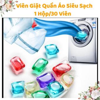 Viên Nước Giặt Quần Áo Siêu Sạch Hương Thơm Nước Hoa [ Hộp 30 viên]