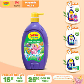 Sữa Tắm Gội cho bé Carrie Junior hương Grapeberry 700g