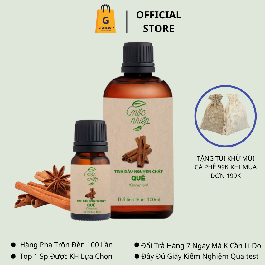 Tinh Dầu Quế Cao Cấp MỘC NHIÊN Chính Hãng 10ml 100ml Chai Xịt & Treo Xe Oto Tinh Dầu Quế Nguyên Chất Thơm Phòng Ngủ Khuếch Tán Đuổi Muỗi Lau Sàn Nhà Bồ Hòn