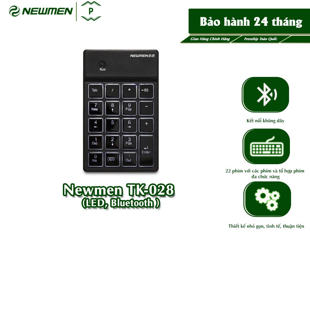 Bàn phím số không dây newmen tk-028 - hàng chính hãng