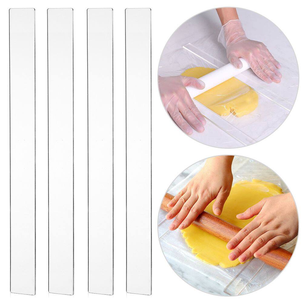  2 pairs Biscuit Balance cooking rulers dough rolling guides  dough guides rolling ruler baking ruler pastry ruler leveling tool dough  thickness ruler spaghetti Acrylic major: Home & Kitchen