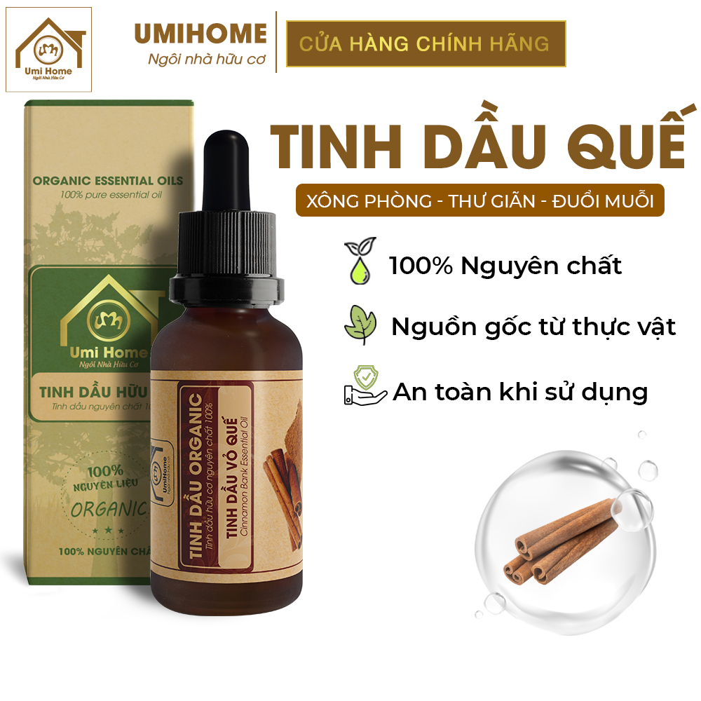 Tinh dầu quế vỏ hữu cơ Umihome 10ml nguyên chất