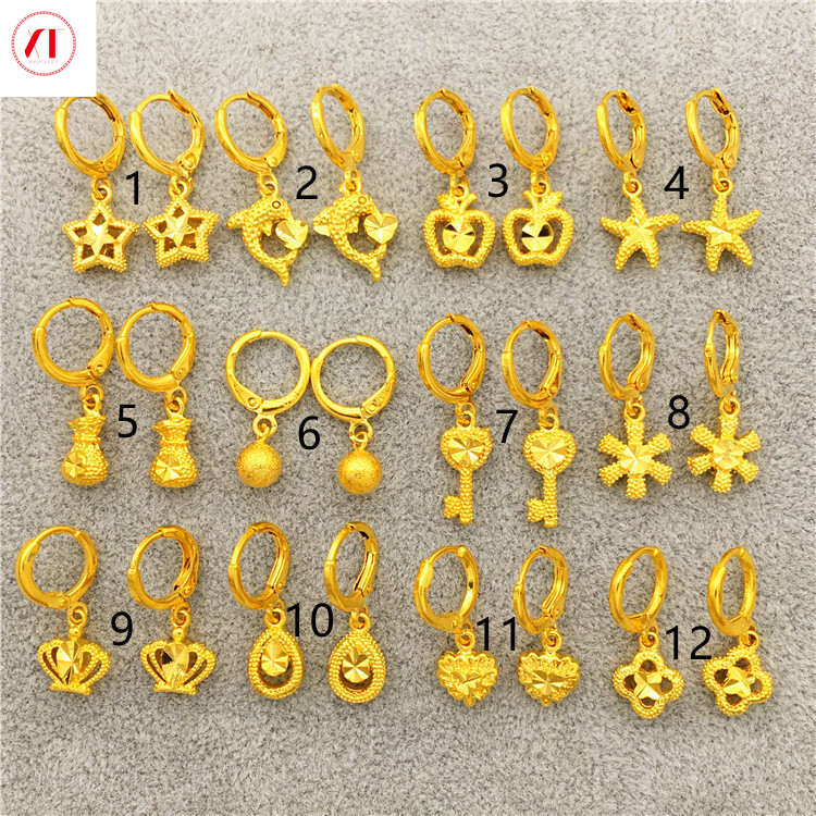 XT Jewellery Bông Tai Vàng Tự Nhiên 24K Hàn Quốc Mạ Vàng Nữ