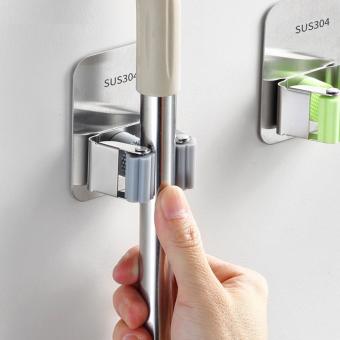 Giá Inox Treo Cây Lau Nhà Gắn Tường, Khô Ráo - Gọn Gàng - Ngăn Nắp, Gắn Keo Siêu Chắc Không Khoan Đục - Phụ Kiện Home 4032