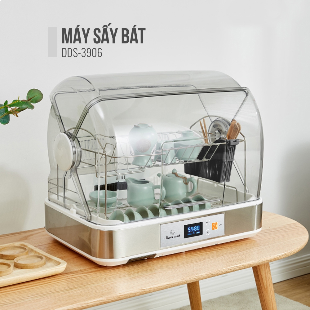 [ Không Thể Bỏ Lỡ ] Tủ Sấy, Máy Khử Trùng Bát Đĩa Chuyên Nghiệp, Máy Sấy Bát Smartcook Dds-3906 Cao Cấp, Công Suất Mạnh Mẽ, Giao Diện Điều Khiển Điện Tử Thông Minh Được Cài Sẵn Với Ba Chế Độ, Loại Bỏ 99% Vi Khuẩn Hiệu Quả, Thiết Kế Tiện Lợi, An Toàn, Dễ D