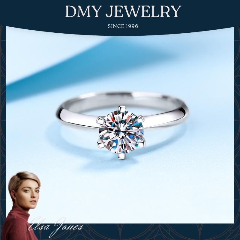 DMY Jewelry Diamond Ring For Women/Moisanite Ring/Moissanite Diamond Ring/Moissanite Jewelry/Woman Jewellery Ring/925 Silver Ring/Silver Ring Women/Moissanite Ring Gra/Moissanite Ring 0.5 Caret/ Moissanite Classic 6 Claw
