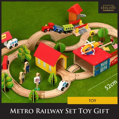 Electric Train Track Set Magnetic Educational Slot Brio Railway Wooden Train Track Station Toy Gifts (2)