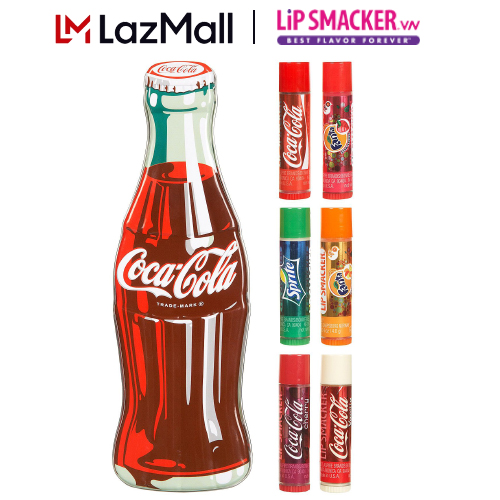 Lip smacker - set 6 cây son coca coca vỉ nhôm vị truyền thống - lipsmaker coca cola vintage bottle tint