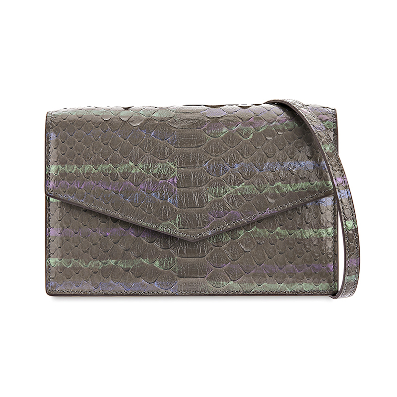 [S'UVIMOL] Envelope Bag - Limited Belly Artistic Grey PYTHON กระเป๋าทรงซองจดหมายหนังงูส่วนท้องสีเทาพร้อมแถบสีสันฟอกพิเศษจากสเปน ราคา 24,900 บาท*ส่งฟรี