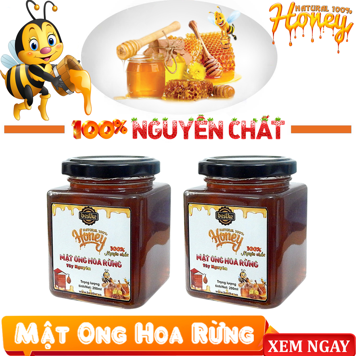 Mật ong tây nguyên , cam kết mật ong nguyên chất