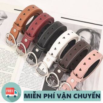 Thắt lưng nữ Hàn Quốc DN01 dây nịt nữ da PU mềm khóa tình yêu tình đẹp kiểu dáng Hàn Quốc nhiều màu dể dàng phối đồ
