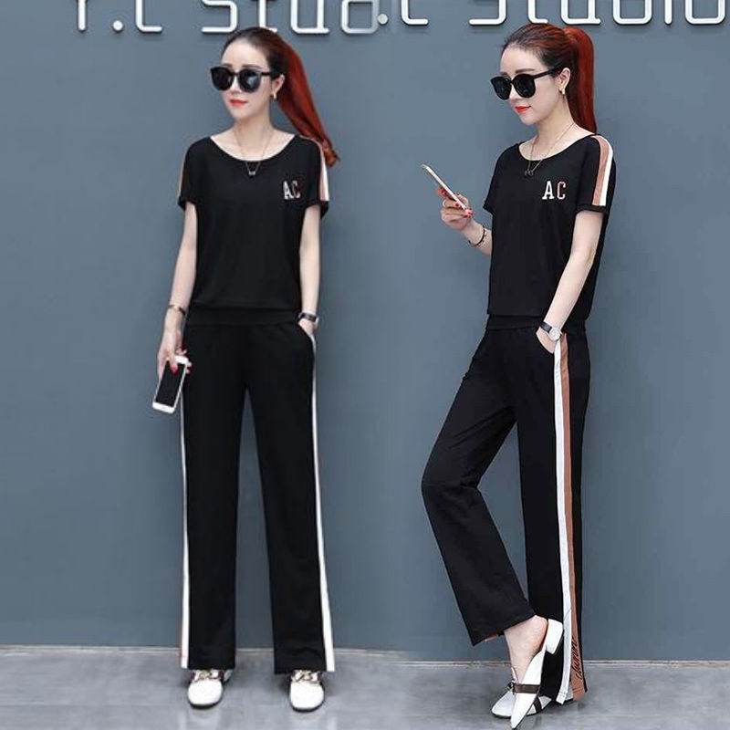 Women Hooded T-shirt And Sports Pant Sets Female 2022 Summer New Korean  Fashion Temperament Thin Two Piece Suit Elegant White - Pant Sets -  AliExpress