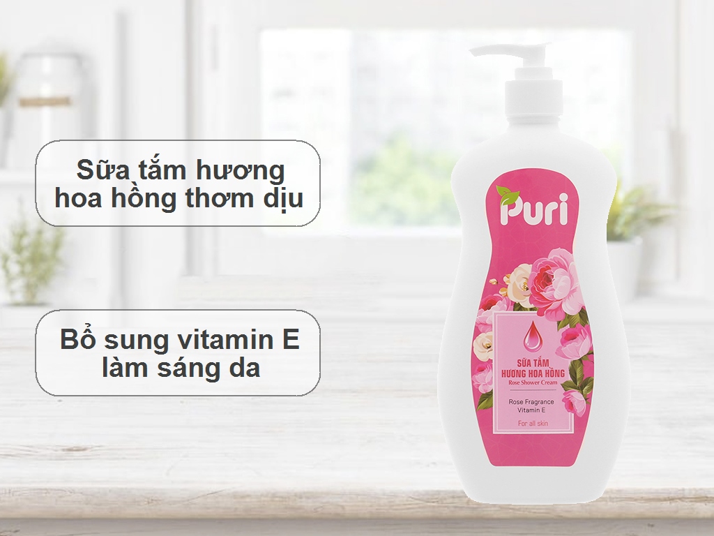 Sữa tắm Puri hương hoa hồng 450g