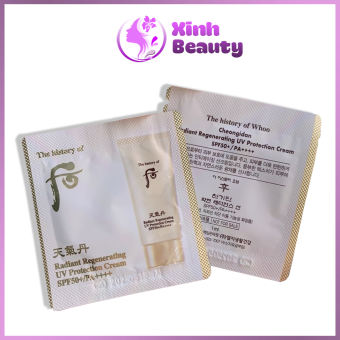 10 Kem Chống Nắng Whoo Tái Sinh Trẻ Hóa Radiant Regenerating UV Protection Cream (SPF50+ PA++++) - Gói 1ml - XinhBeauty