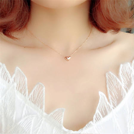 Gold Plated Heart Shape Necklace with Valentine's Pendant (LovelylifeFu)